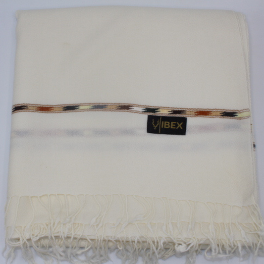 72 Fine Wool, Off-White, Premium Quality, Swati Handmade Shawl