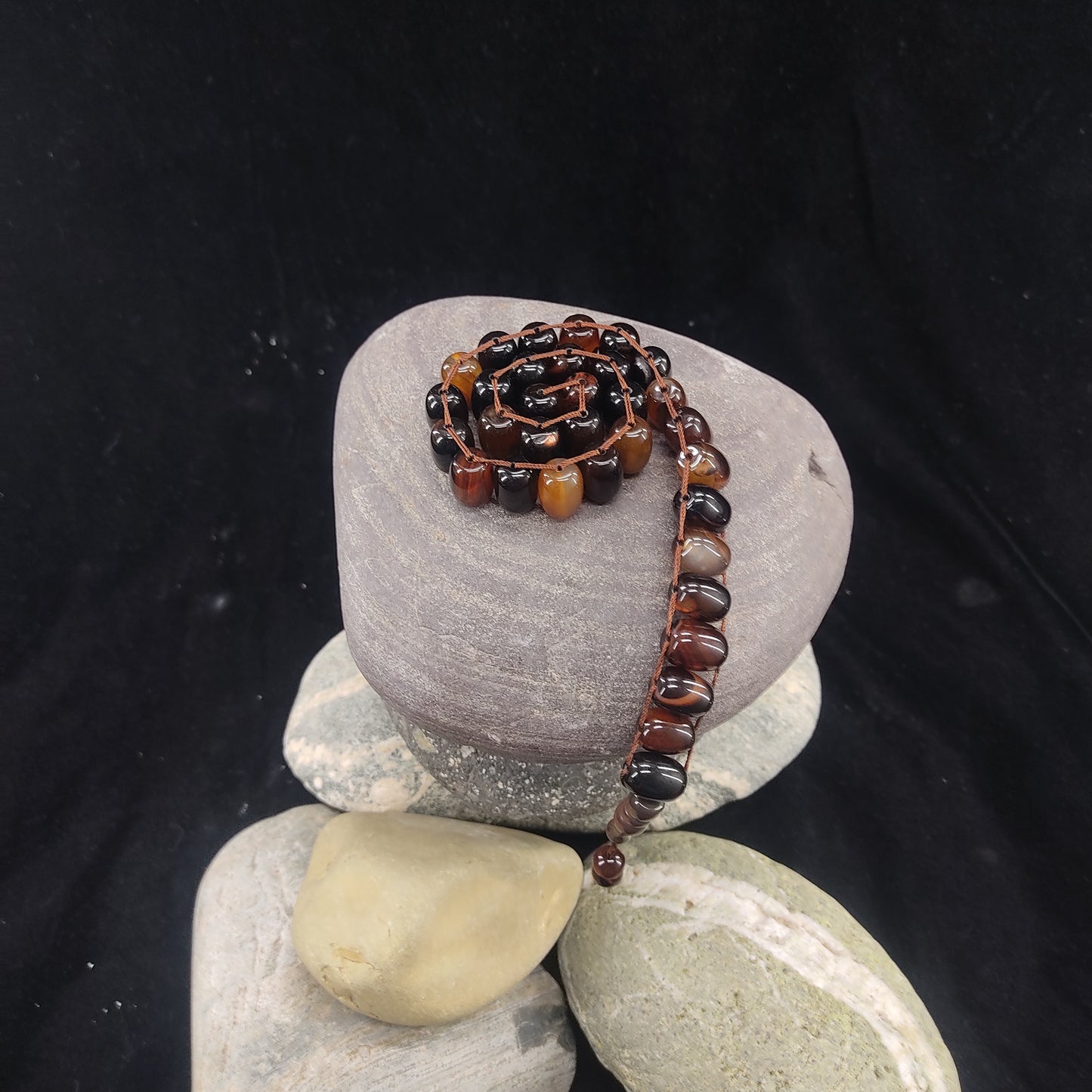 Brown Aqeeq Stone Tasbeeh Turkish Style 12mm/33 Beads