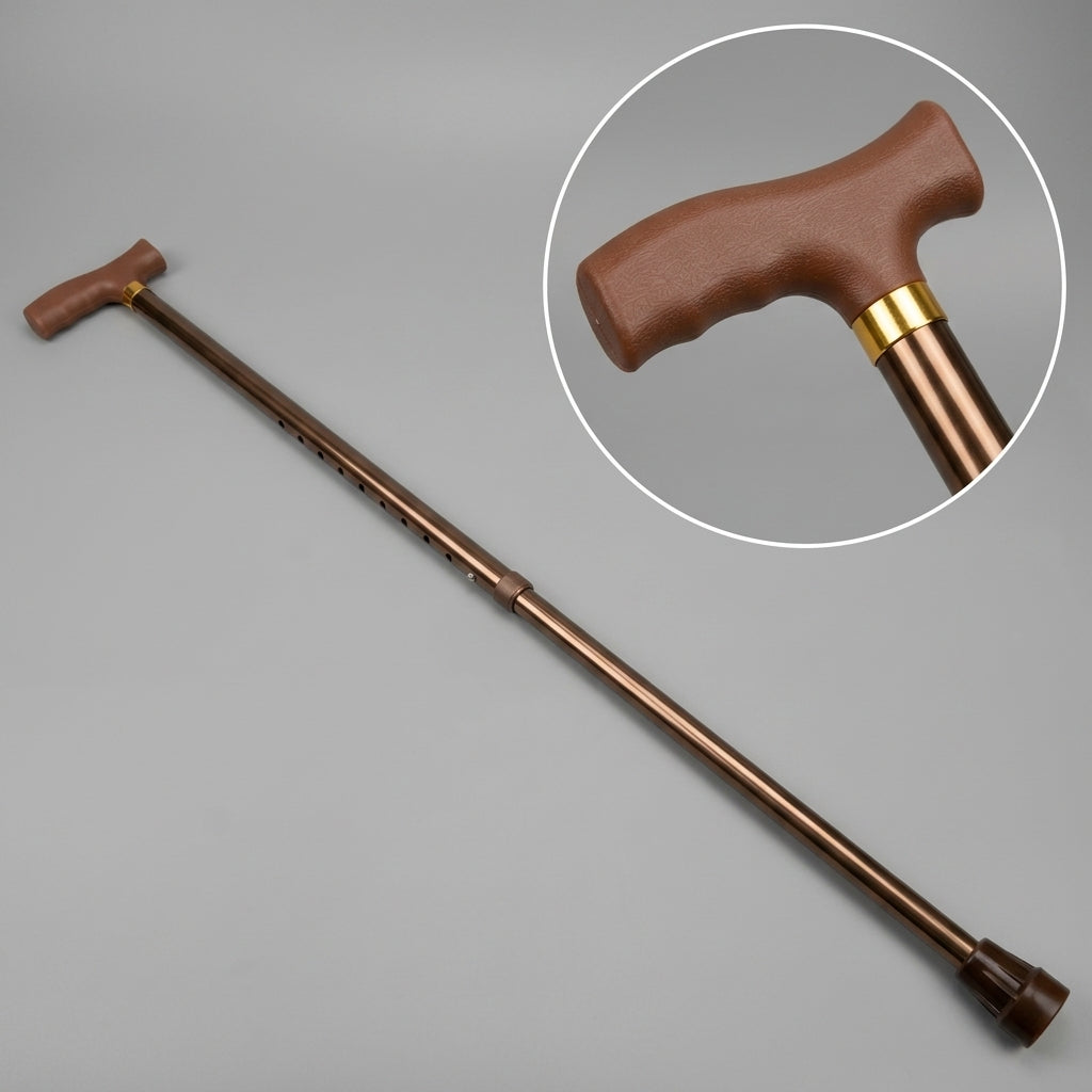 Premium Adjustable Aluminium Walking Stick – Elegant Silver Color