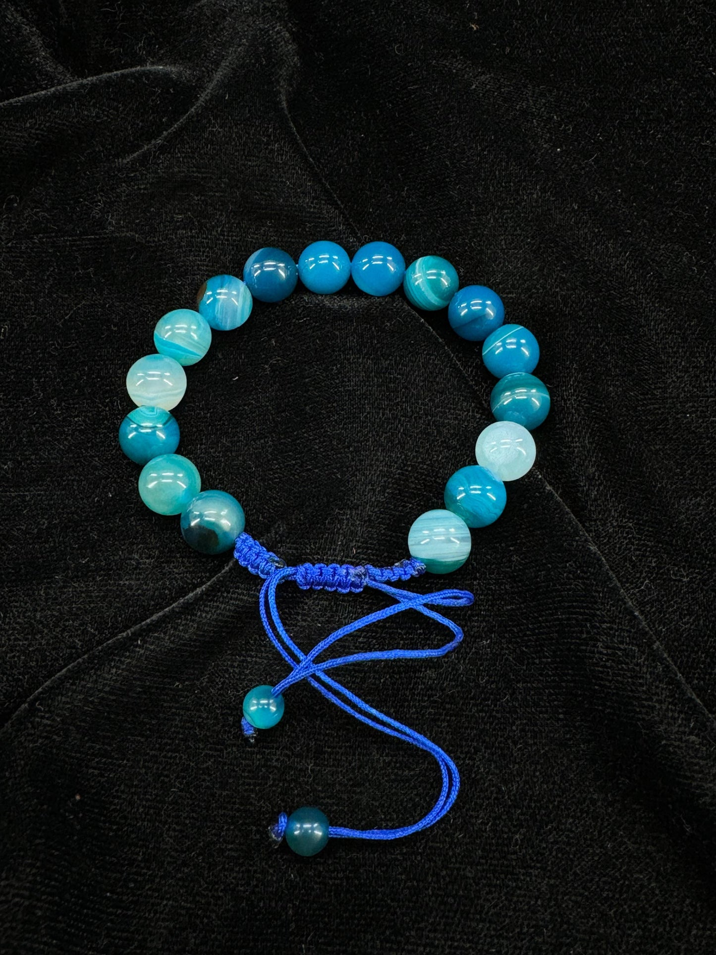 Blue Aeeq Stone Bracelet-Unisex – Free Size Fit for All( 16 Beads ,10mm size), Natural Original Gem-stone