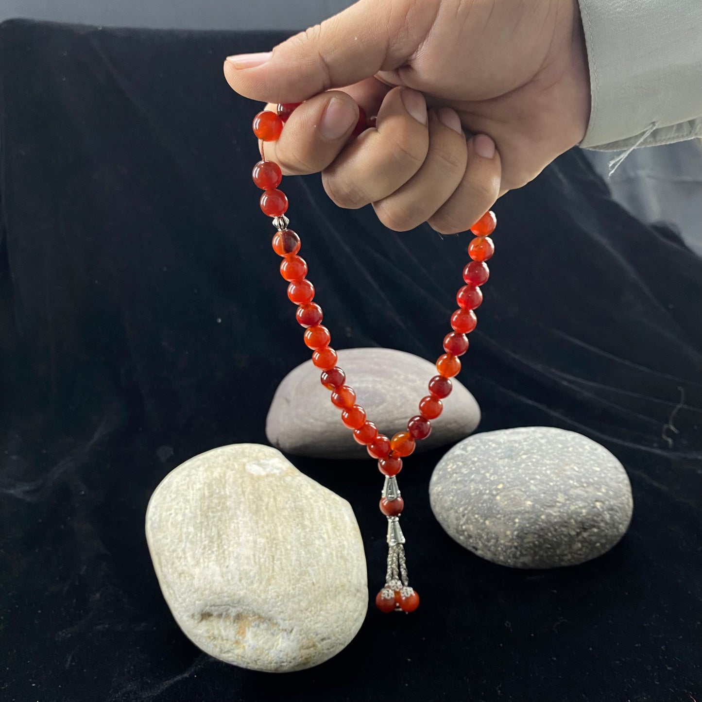 Red Aqeeq Stone Tasbih 10mm/33 Beads