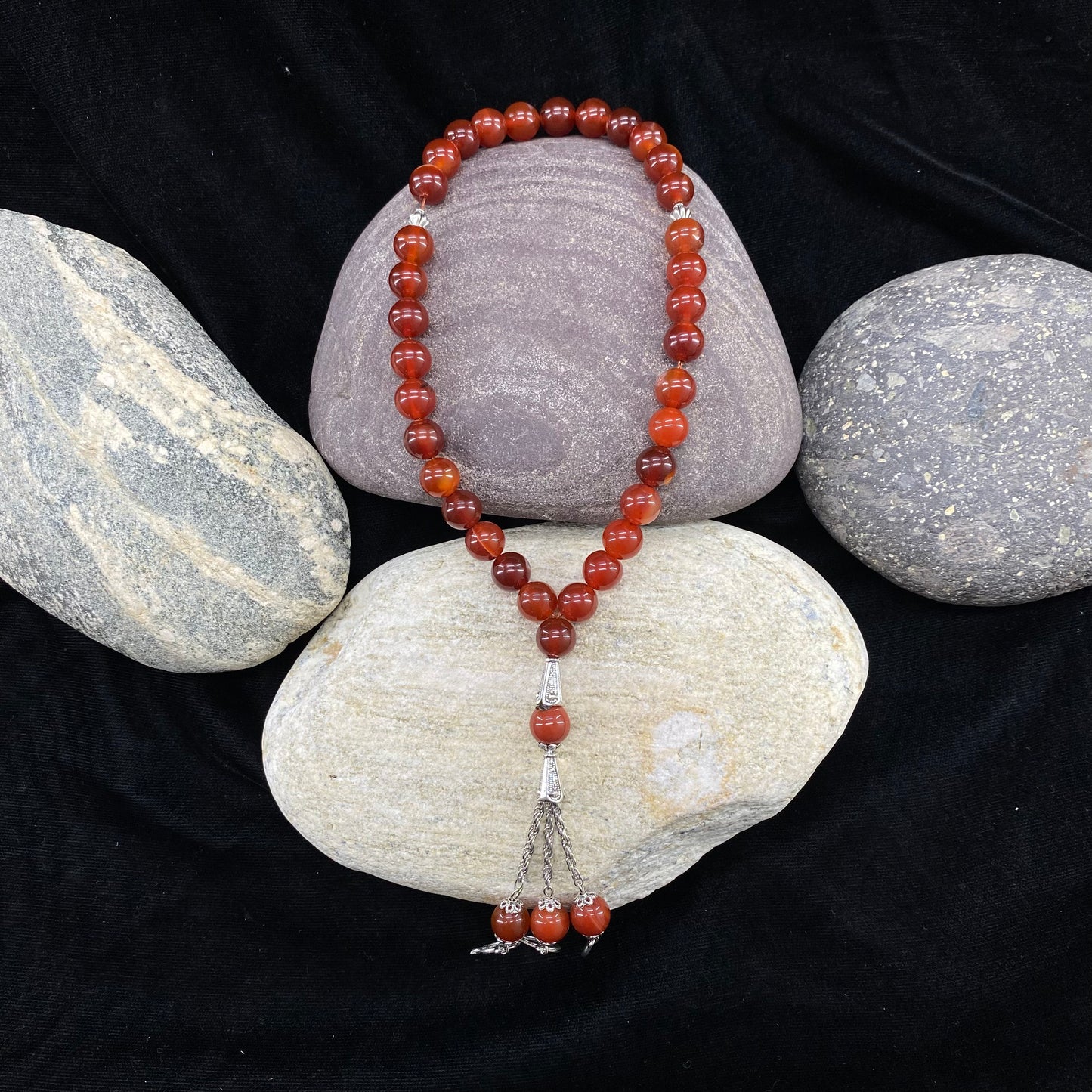 Red Aqeeq Stone Tasbih 10mm/33 Beads