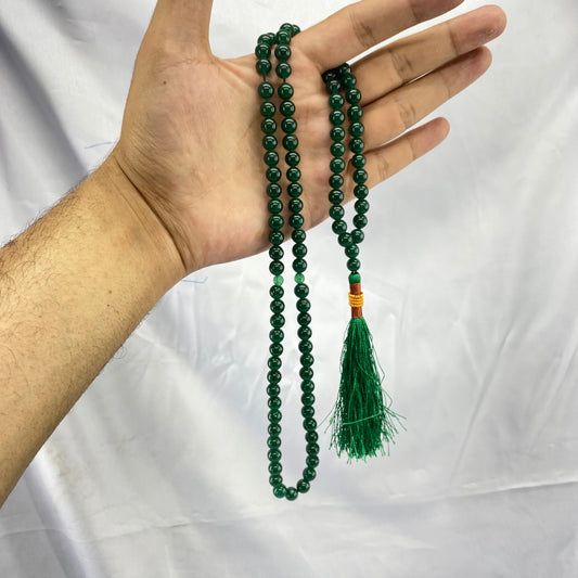 Green Aqeeq Stone Tasbeeh 8mm 100 beads