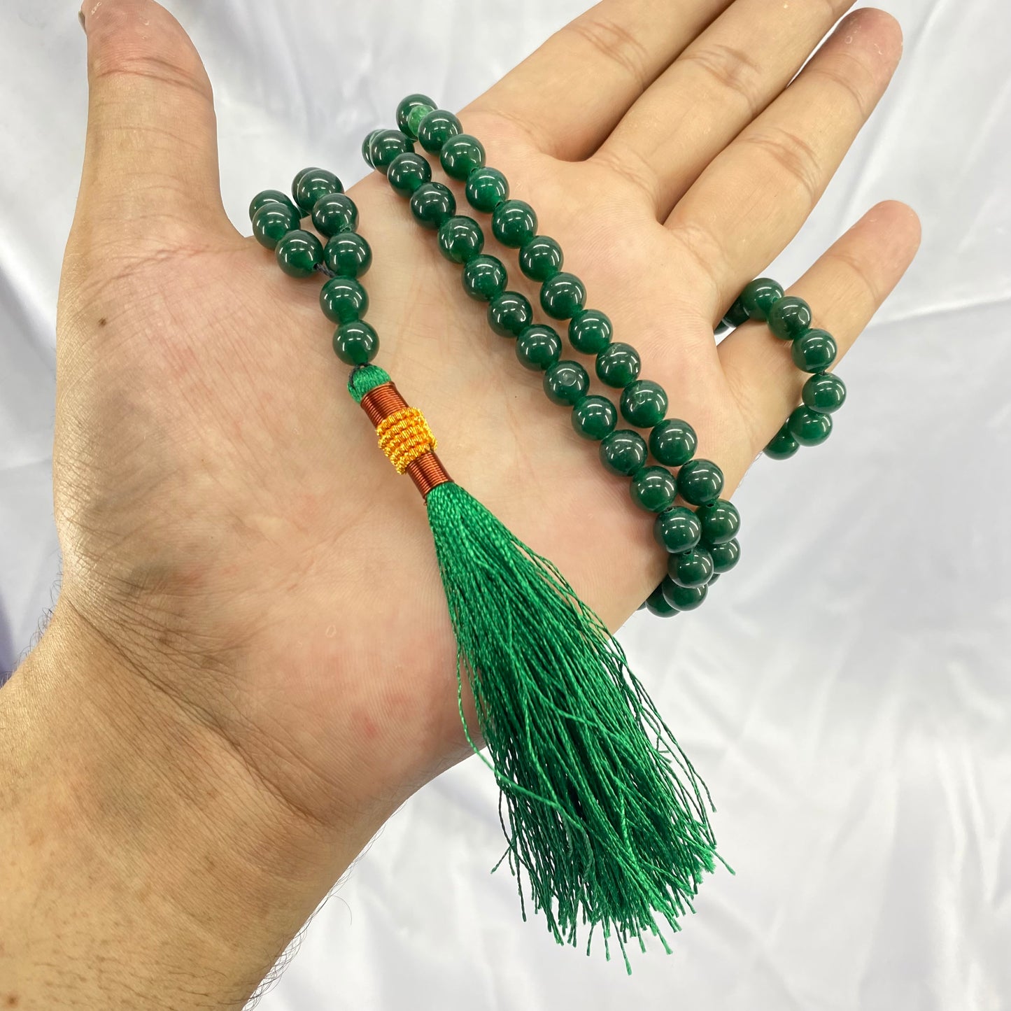 Green Aqeeq Stone Tasbeeh 8mm 100 beads
