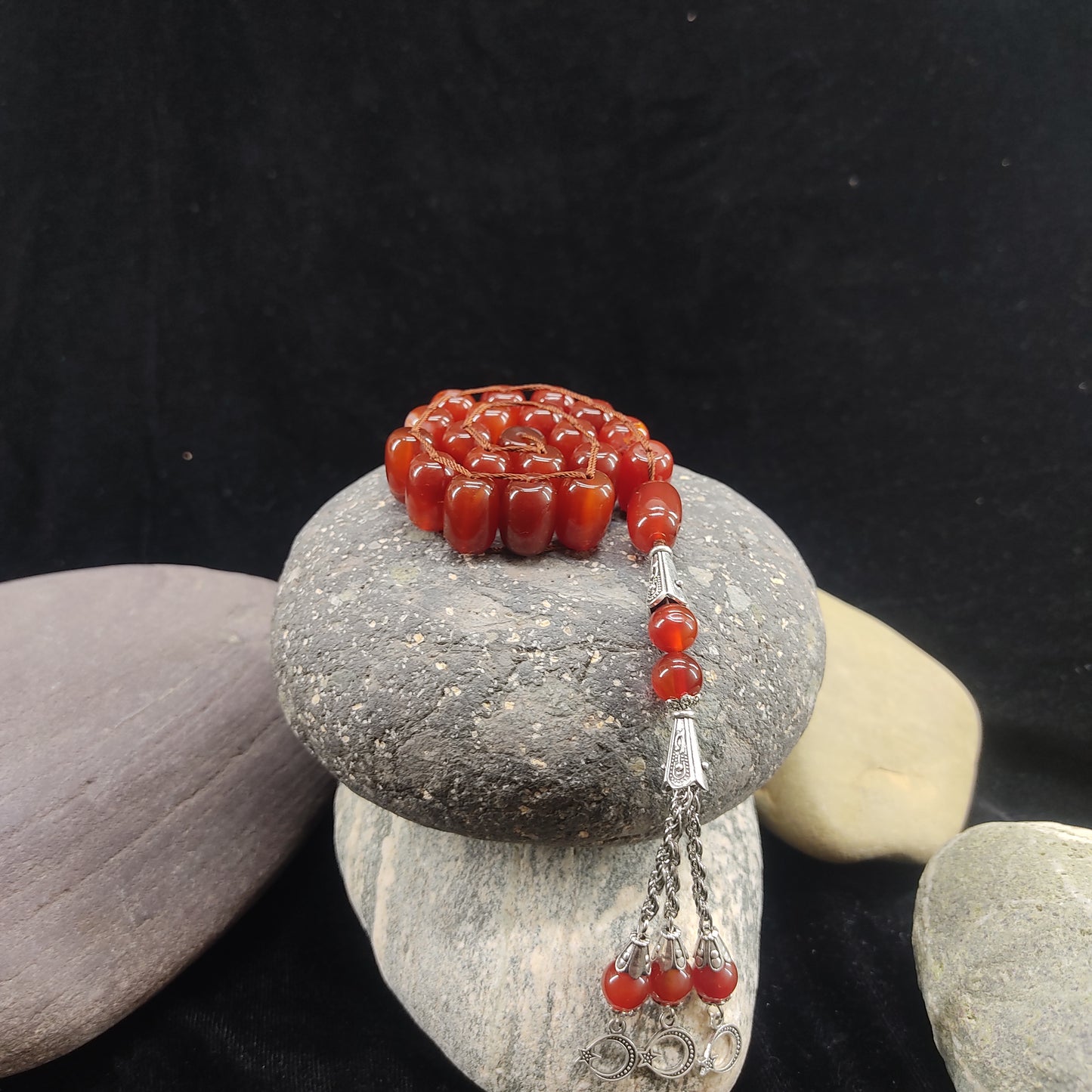 Yamni Aqeeq Stone Tasbeeh Turkish Style 12mm/21 Beads