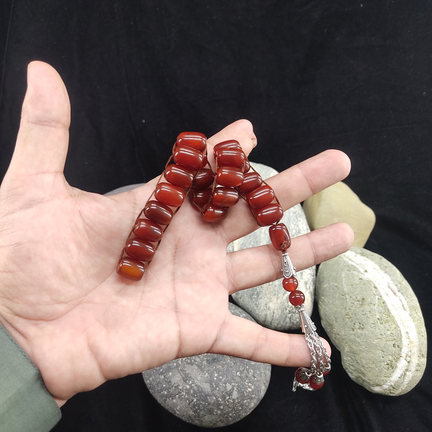 Yamni Aqeeq Stone Tasbeeh Turkish Style 12mm/21 Beads