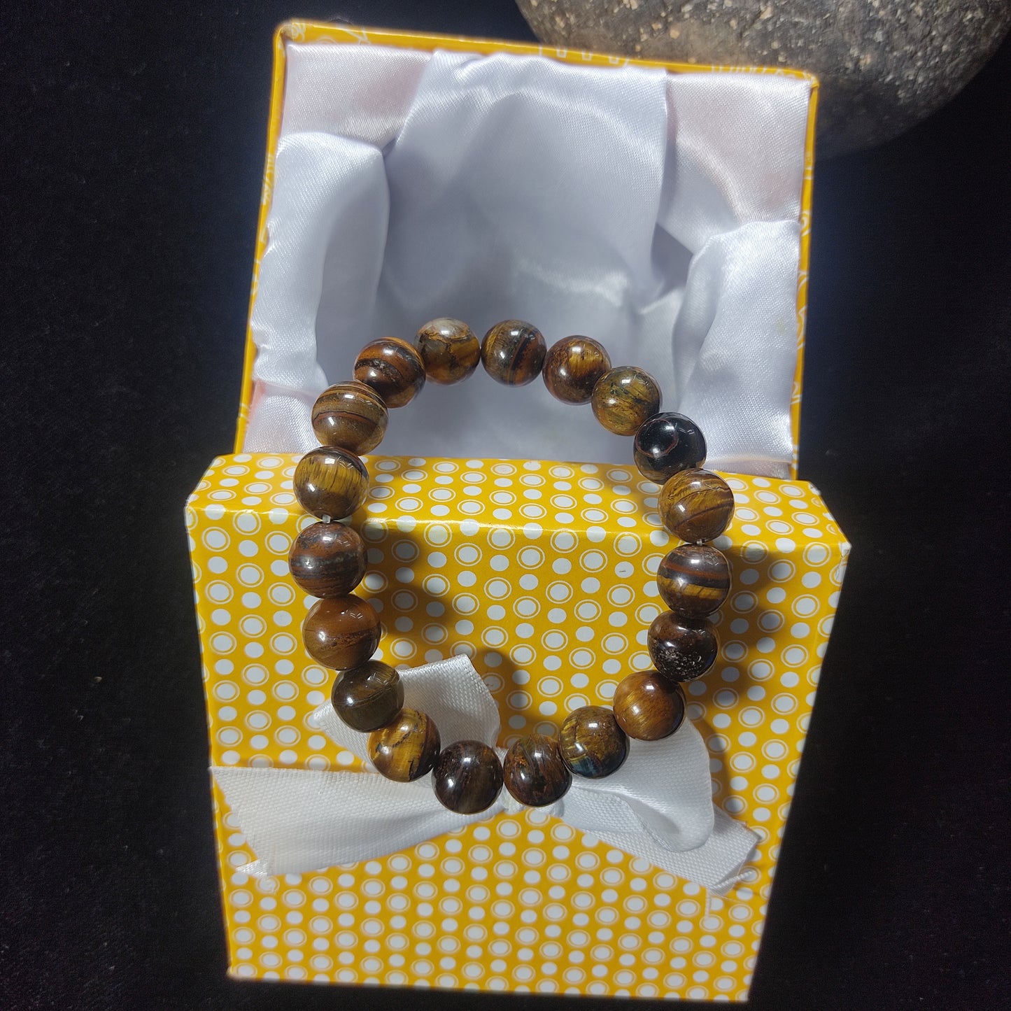 Tiger Eye Bracelet – Free Size Fit for All( 16 Beads ,10mm size) Elastic