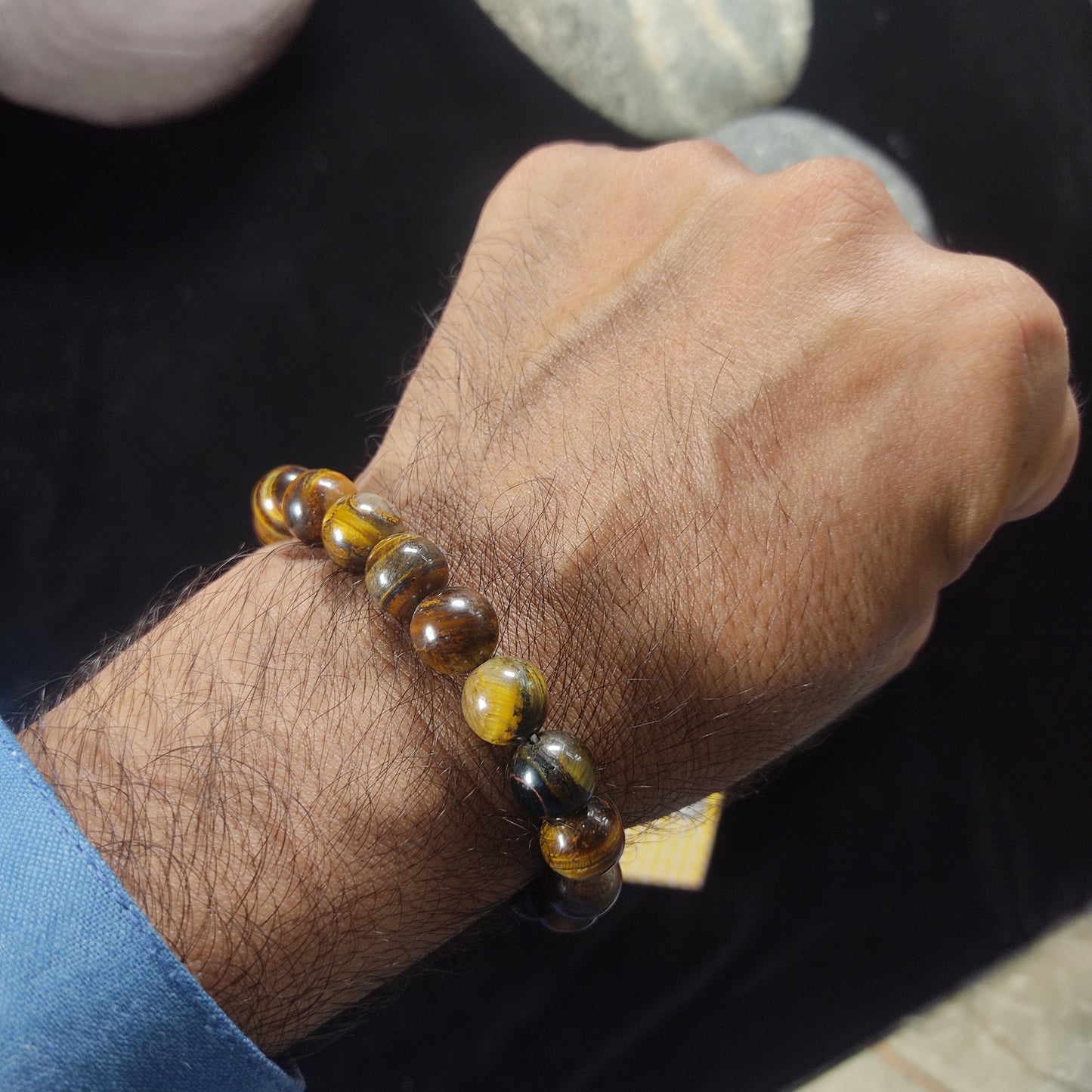Tiger Eye Bracelet – Free Size Fit for All( 16 Beads ,10mm size) Elastic