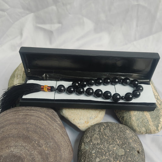 Black Aqeeq Tasbih 14 mm/ 17 Beads