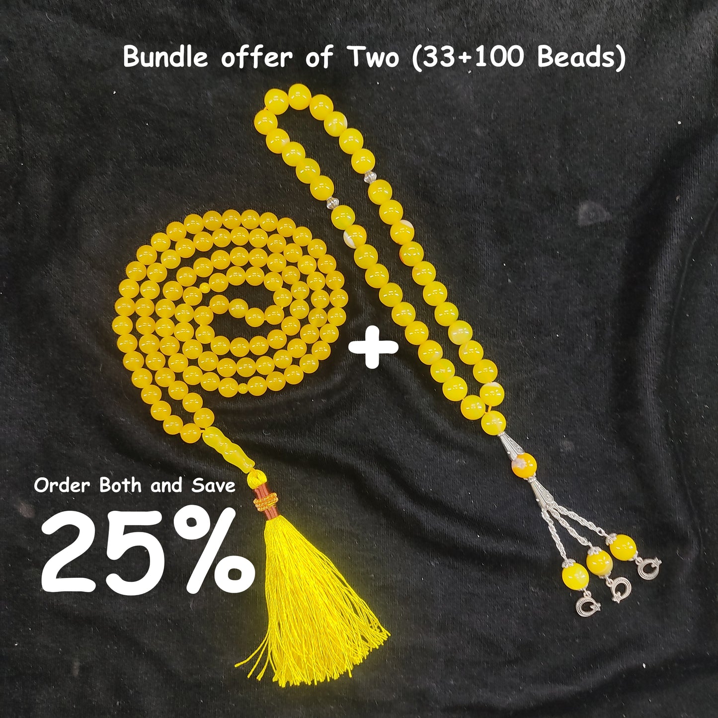 Zard Aqeeq Stone Tasbih 10mm/33 Beads