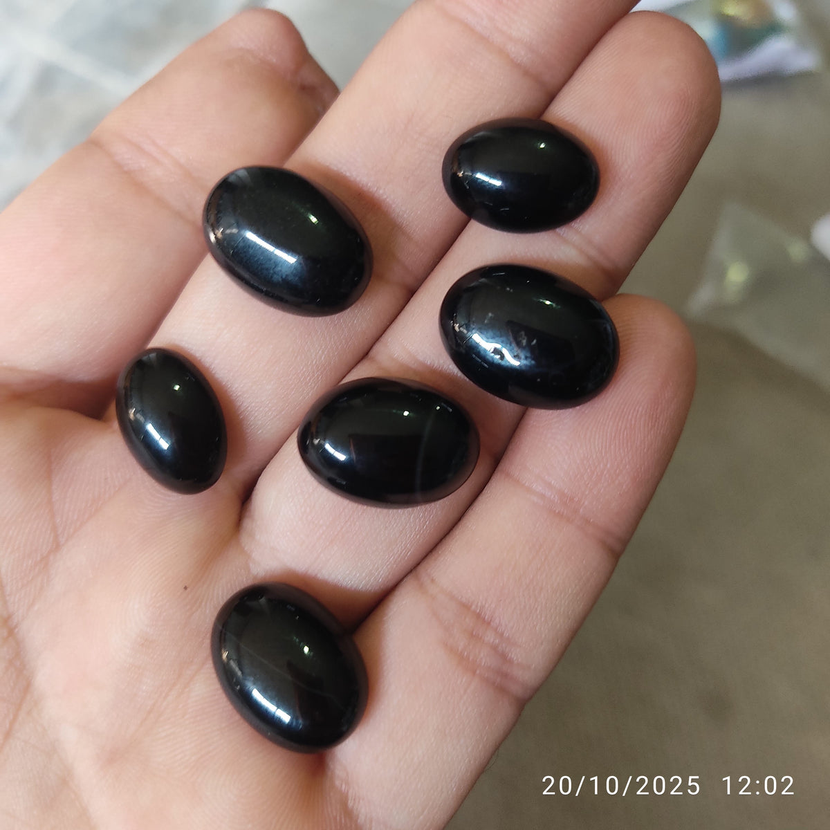 Black Aqeeq Stone (Irani ) Medium Size SA-106 (RS. 1250/Each)