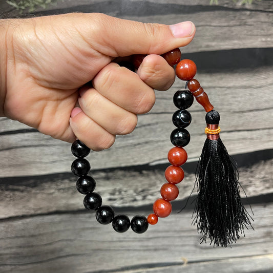 Red & Black (Sulamaini) Aqeeq Stone Tasbih Collection