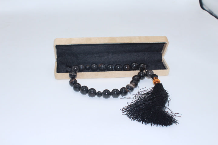Black Aqeeq Tasbih 16 mm/17 Beads