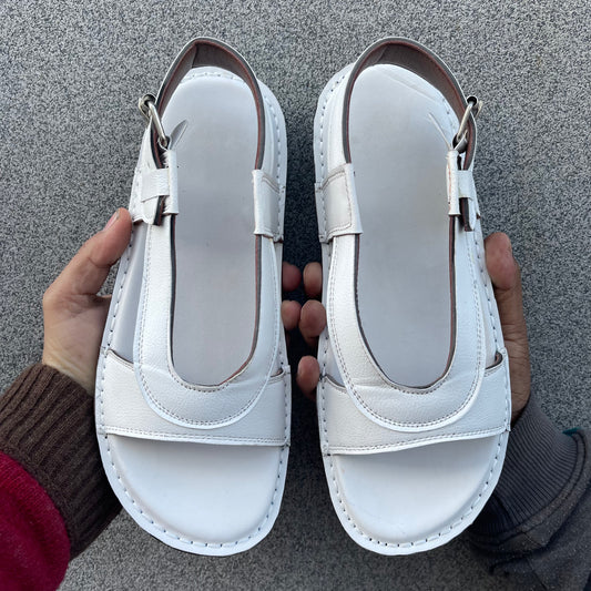 Hajj & Umrah Special Slippers, (Handmade, Anti slip, All Day Comfort) White Color