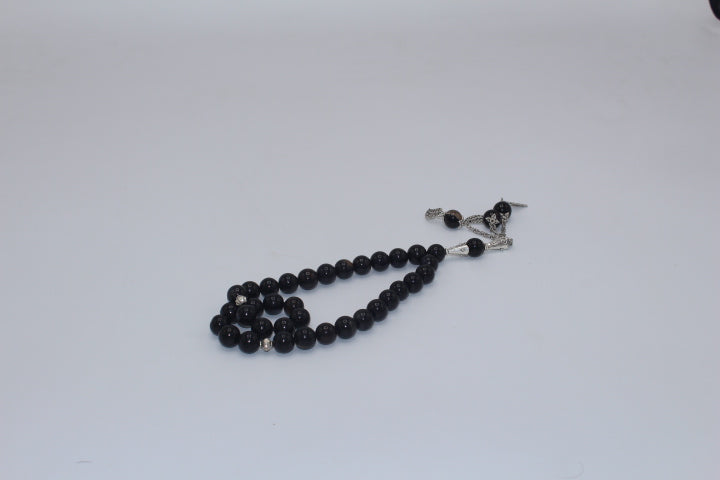 Black Aqeeq Tasbih 10mm/33 Beads