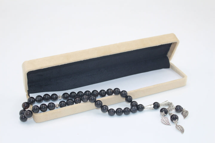 Black Aqeeq Tasbih 10mm/33 Beads