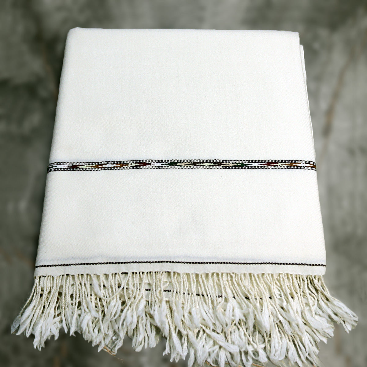 72 Count Premium Class (440 gram) Swati Shawl Off-White,