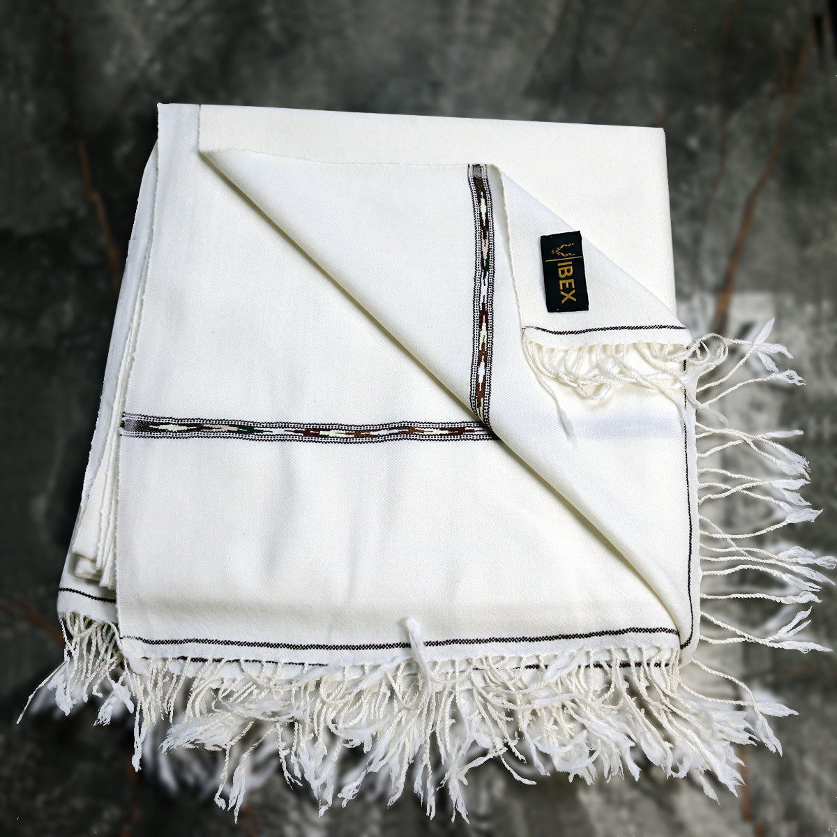 72 Count Premium Class (440 gram) Swati Shawl Off-White,