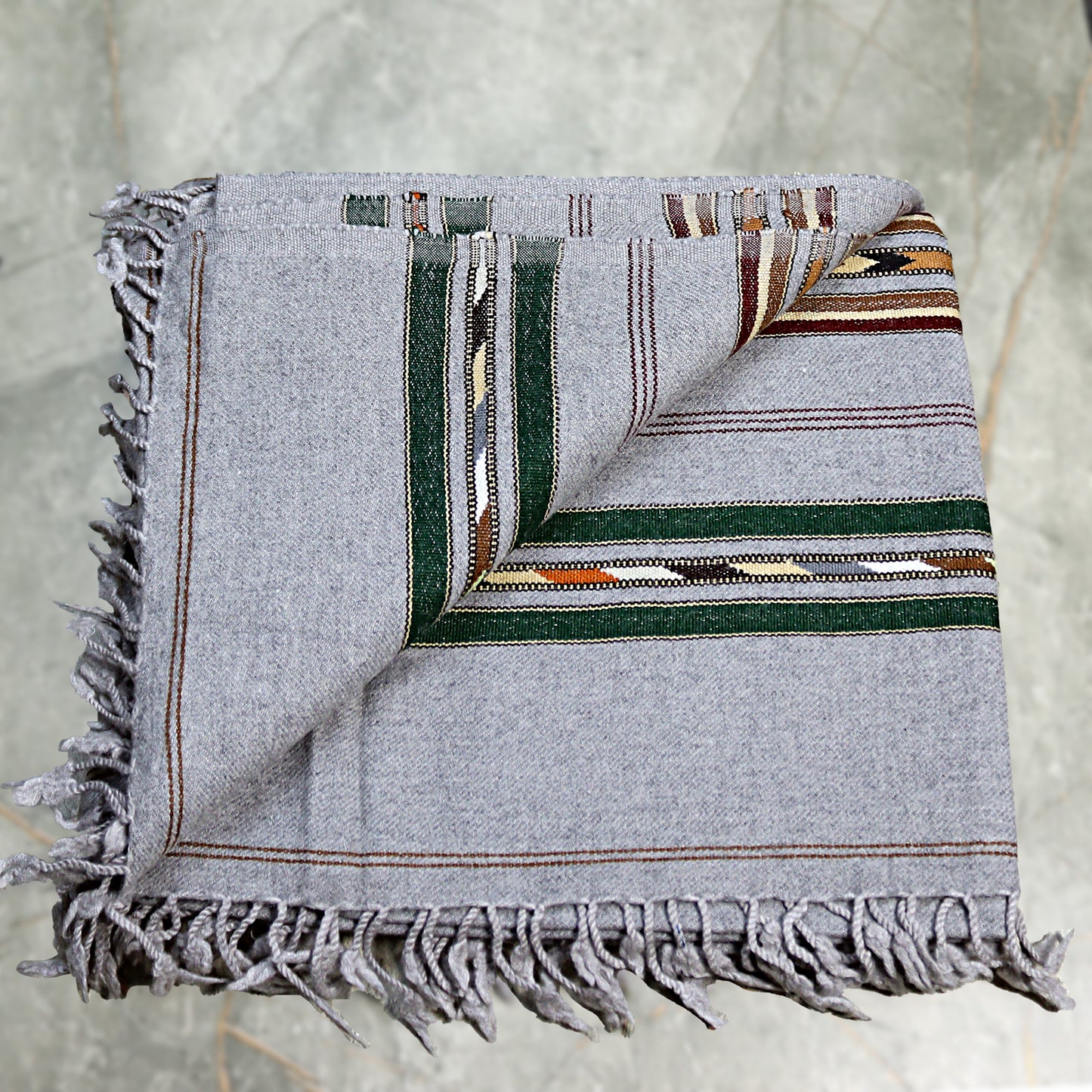 Angora Swati Handmade Shawl Grey Sada