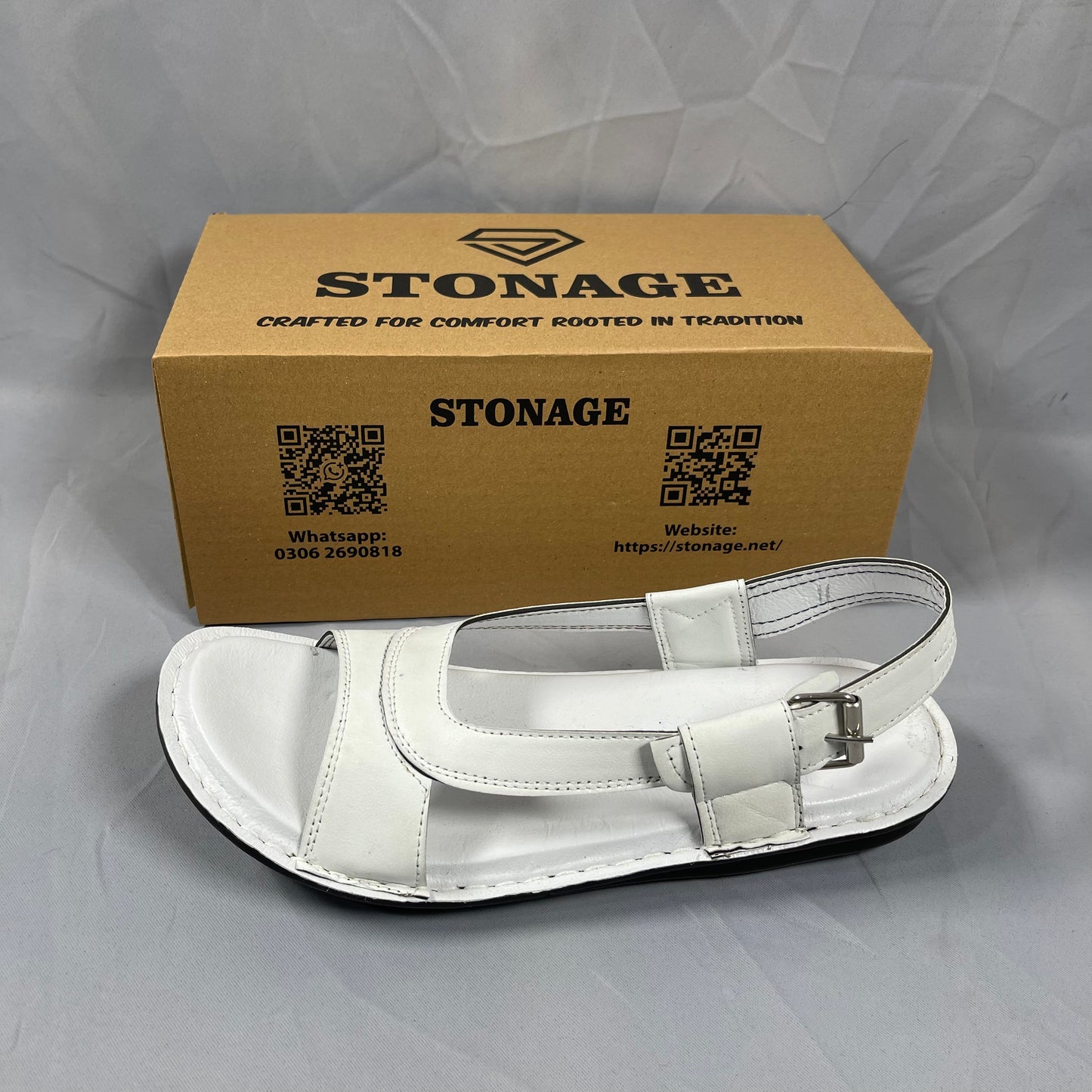 Hajj & Umrah Special Slippers, for Men (Handmade, Anti slip, All Day Comfort) White Color