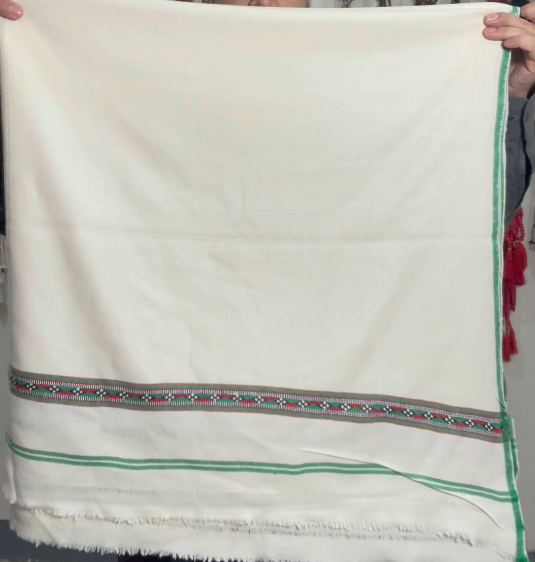 Herati - Handmade Wool Shawl, Off-white