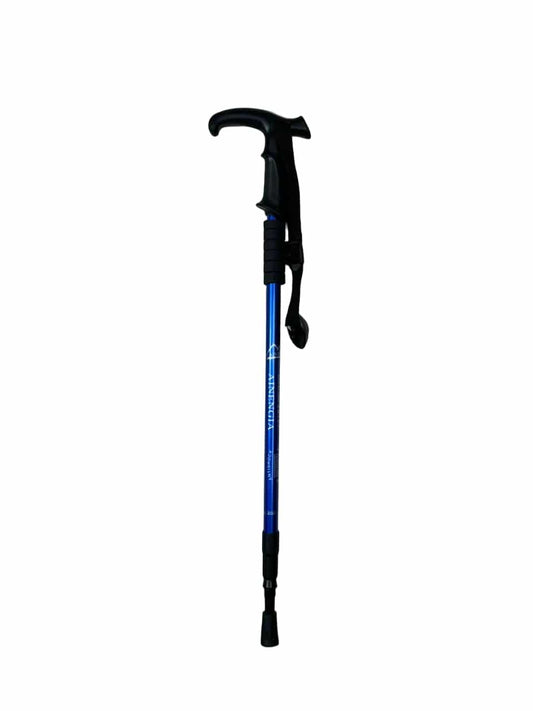 Hiking Stick -Aluminum -Shock Absorbing Trekking Pole – High-Stability & Durable Support ( Blue) T-Shape