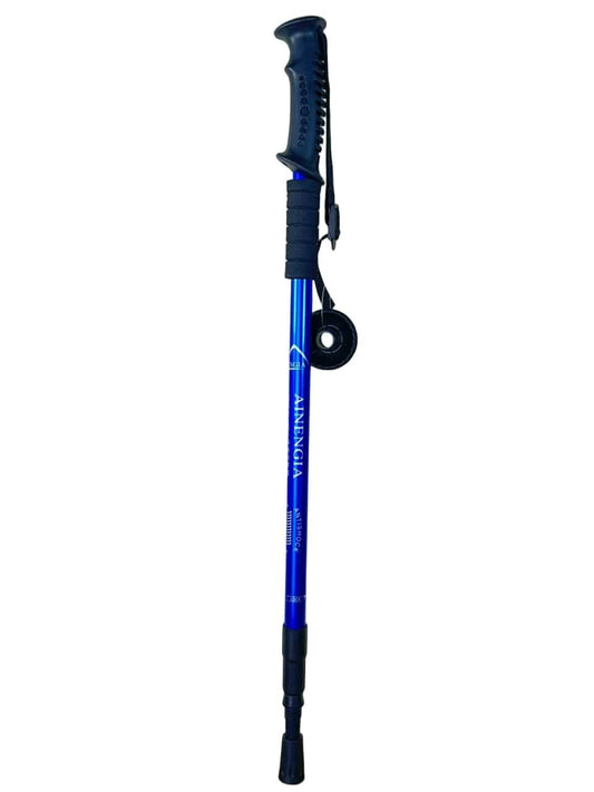 Hiking Stick -Aluminum -Shock Absorbing High-Stability & Durable Support (Blue) Straight-Grip
