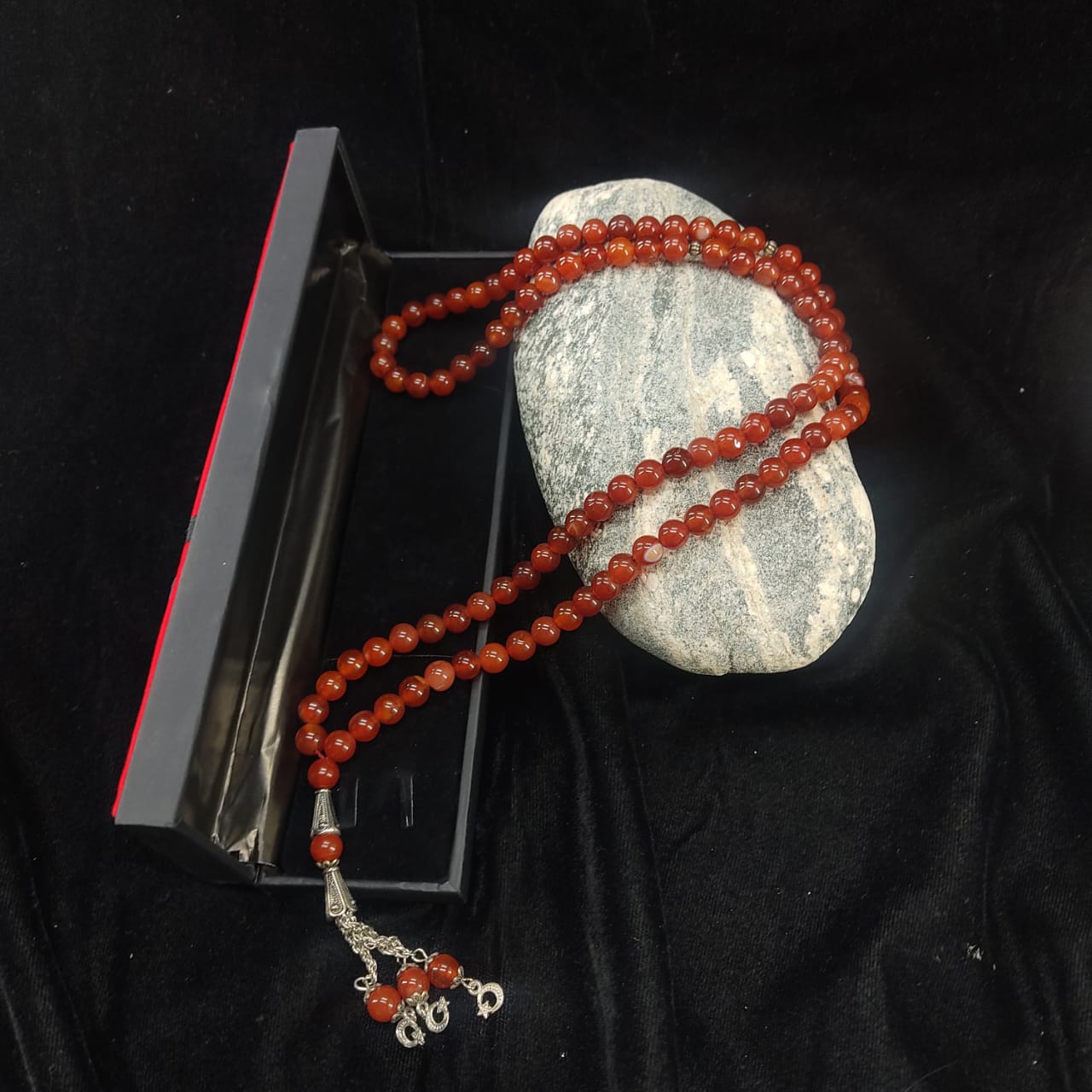 Red Aqeeq Stone Tasbih Collection