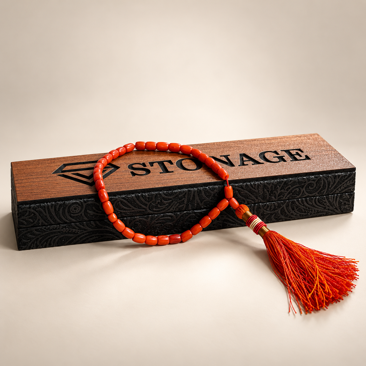 Natural Marjan Tasbeeh , 6mm 33 Beads