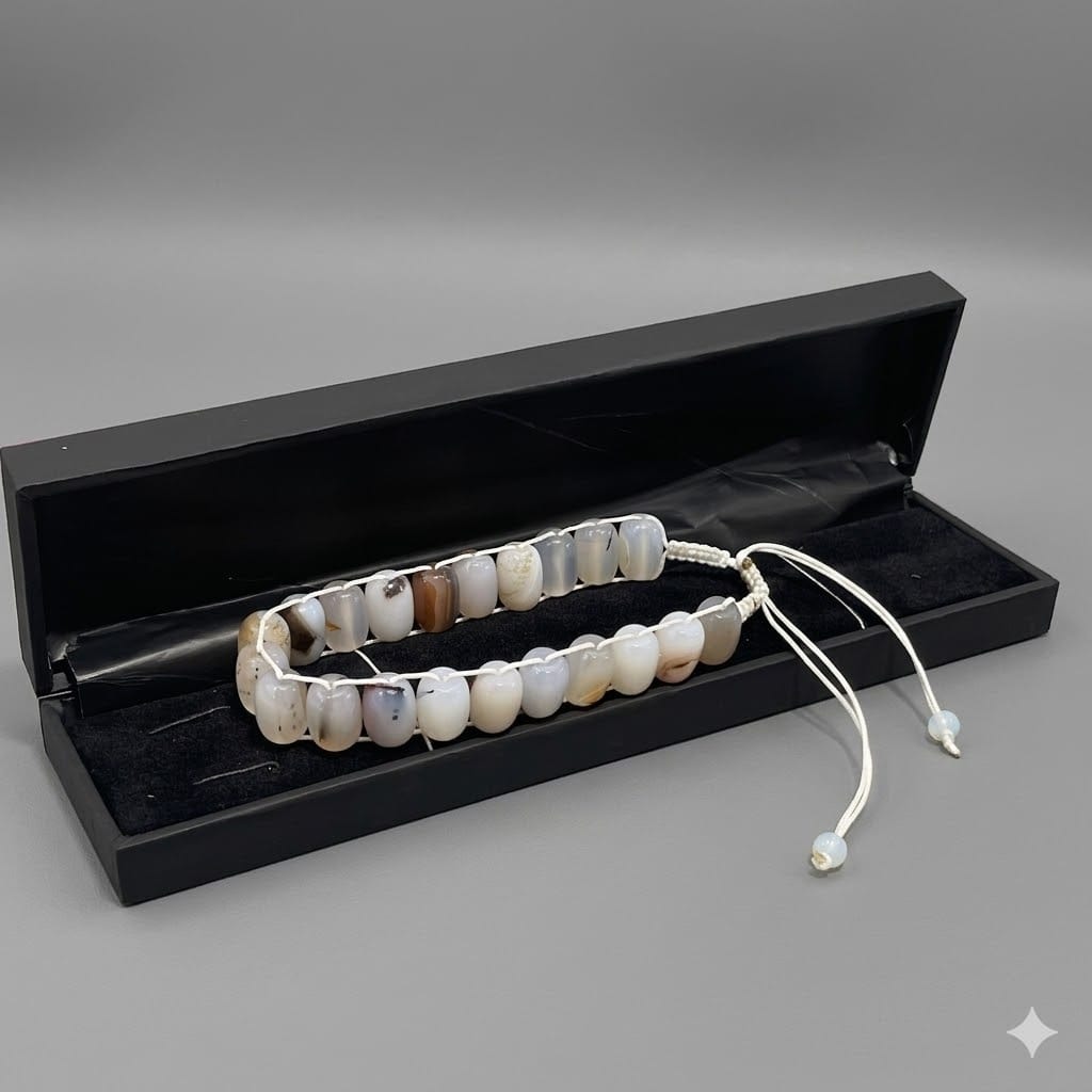 Turkish Round White Aqeeq Stone Tasbeeh 21 Beads, Natural Original Gem-stone