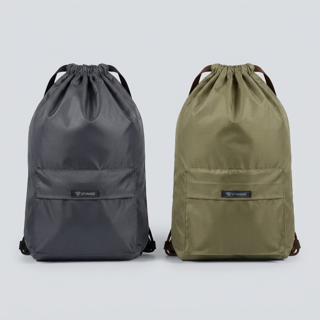 Two (2) Drawstring Bags – , Waterproof, All-Purpose for Hajj Umrah College/Uni , Gym & Daily Use ( Blue + Olive Green )