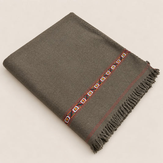 Herati - Handmade Wool Shawl, Brown