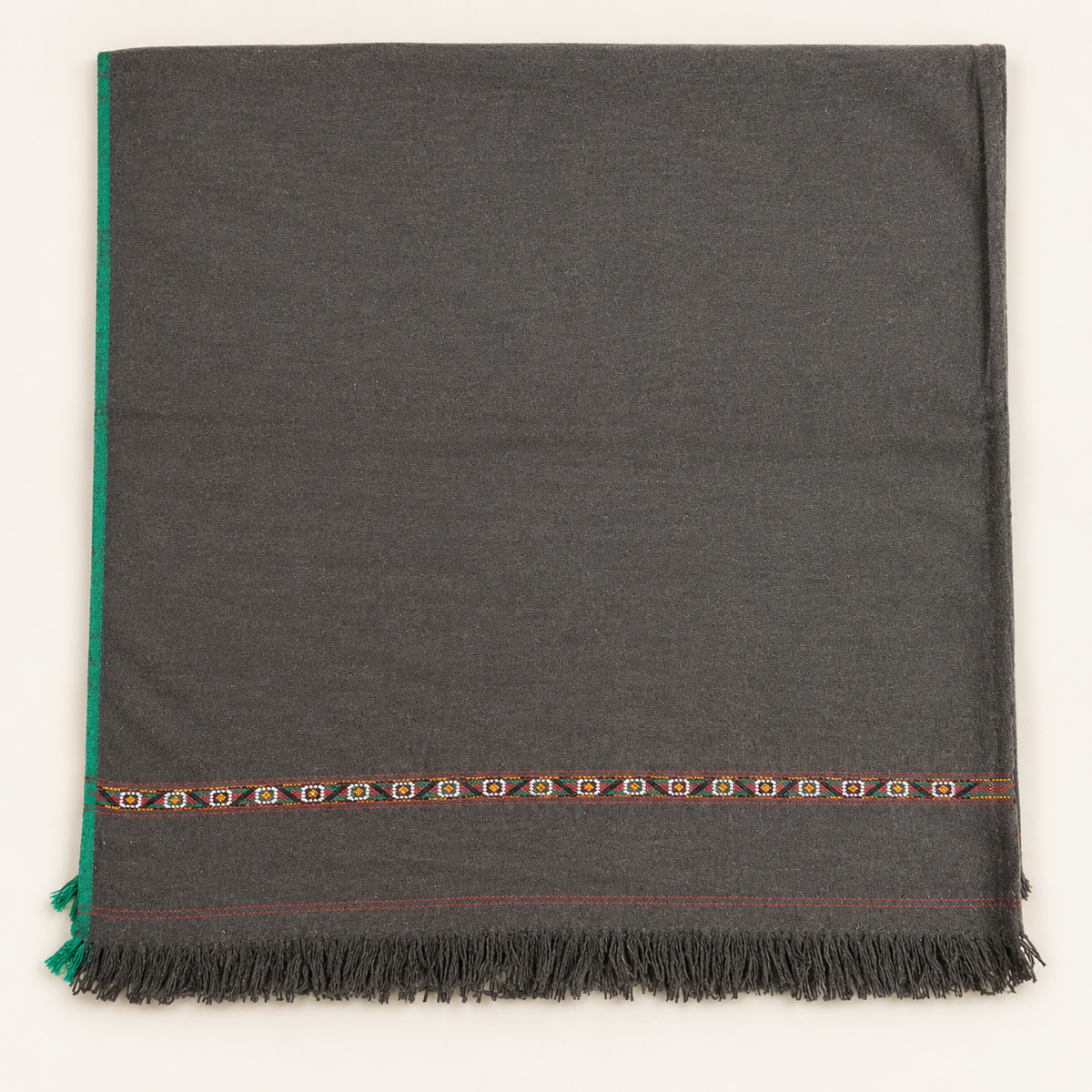 Herati - Handmade Wool Shawl, Dark Brown