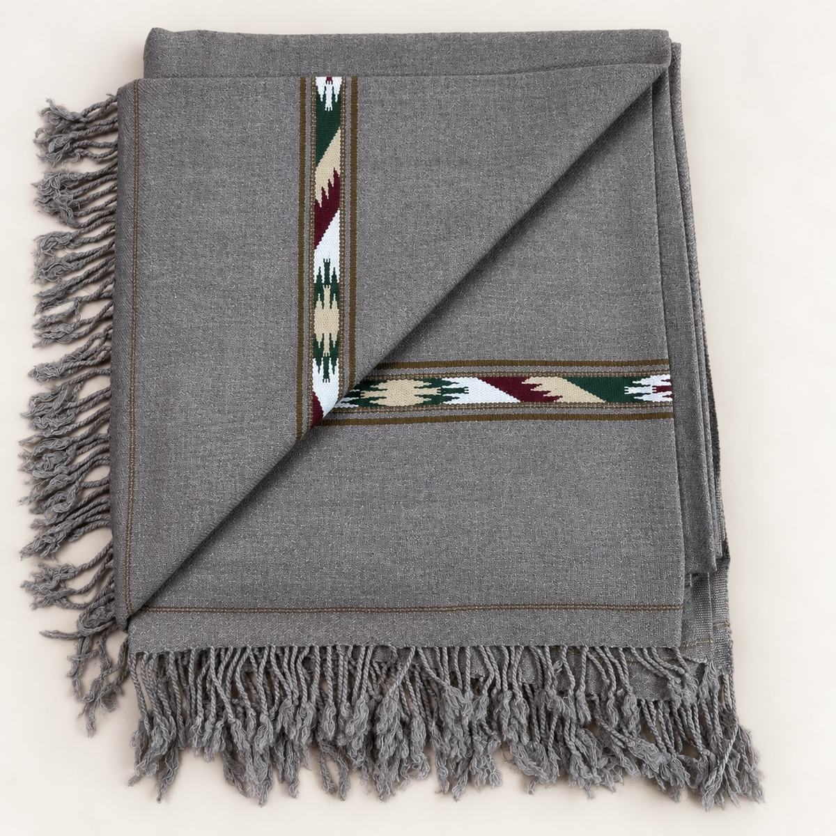 Stonage Sadabahar Swati Kaadi Shawl , Pure and Original Woolen, Grey Color