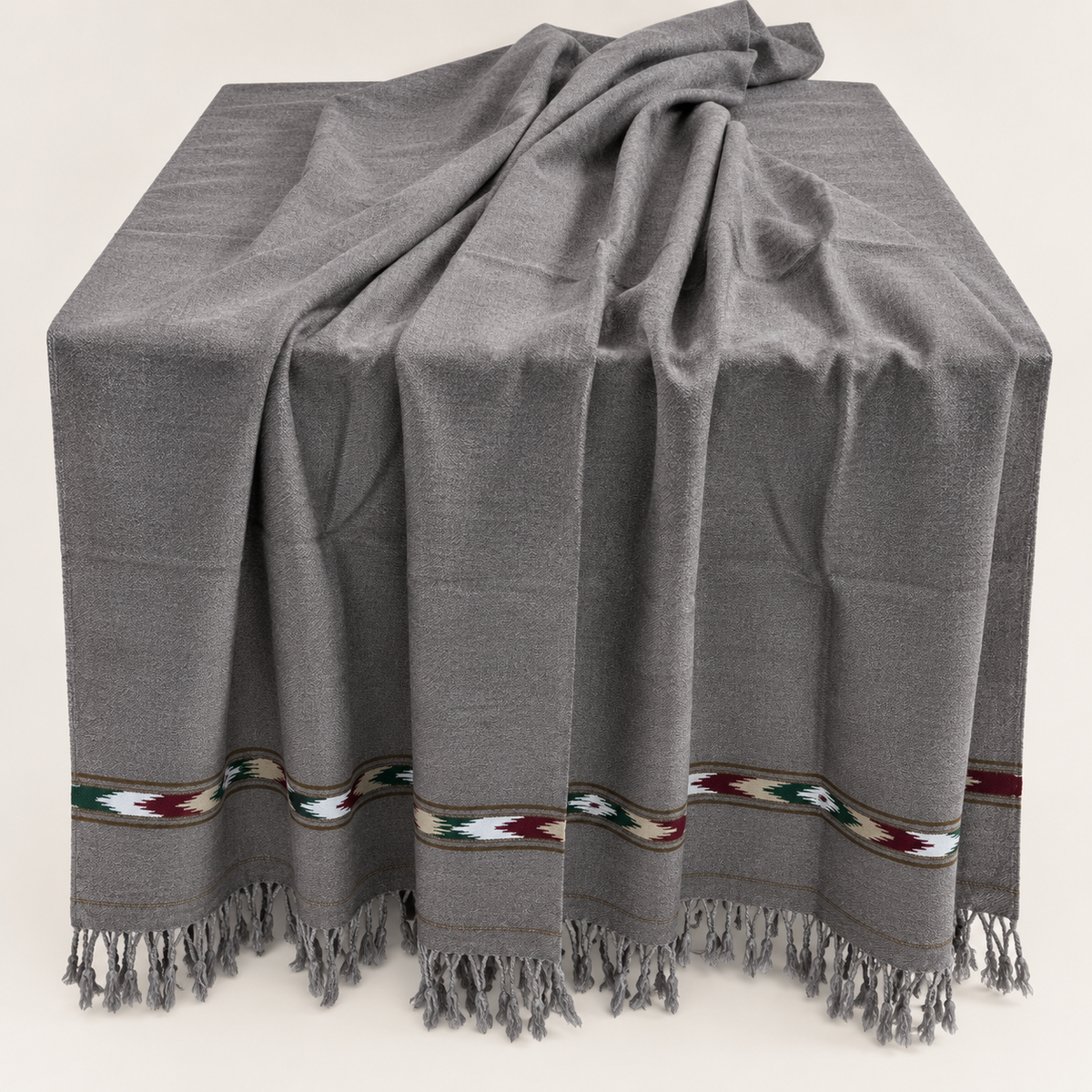 Stonage Sadabahar Swati Kaadi Shawl , Pure and Original Woolen, Grey Color