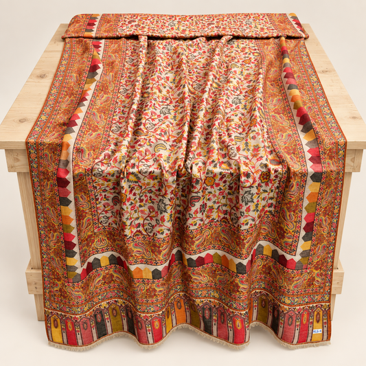 Mehrunissa Full Jall Kani — Handmade Kashmiri Pure Wool Shawl (LKS-04)