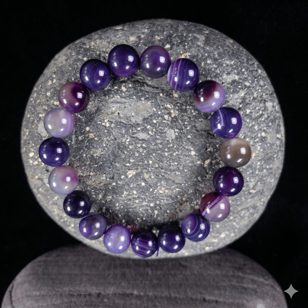 Amethyst Bracelet – Free Size Fit for All( 16 Beads ,10mm size) Elastic, Natural Original Gem-stone