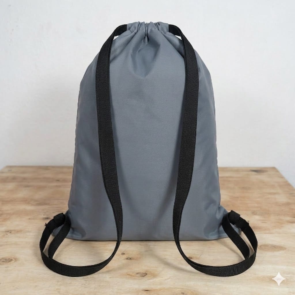 Single, Drawstring Bag – , Waterproof, All-Purpose for Hajj Umrah College/Uni , Gym & Daily Use ( Greyish)