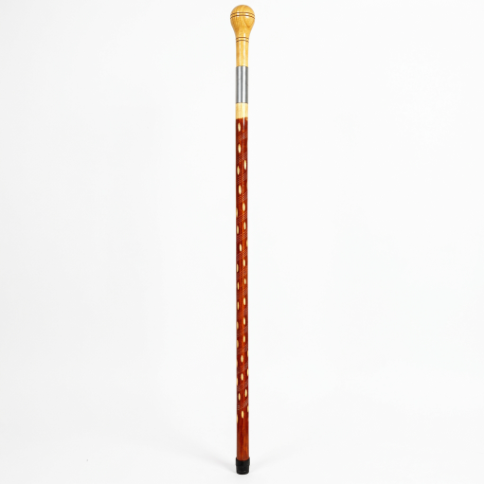 Heavy-Duty Wooden Walking Stick with Steel tube & Ergonomic Handle
