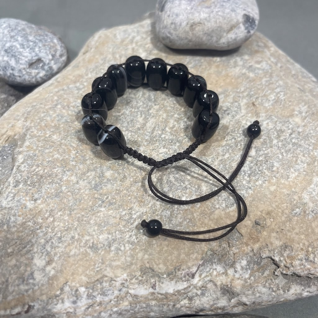 Turkish Round Black Aqeeq Stone Tasbeeh