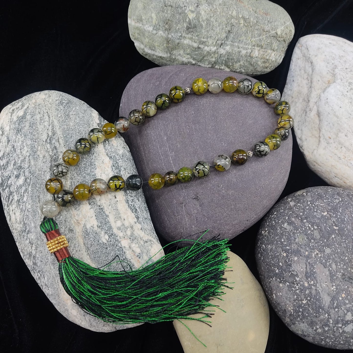 Shajari Aqeeq Stone Tasbih 10mm/33 Beads
