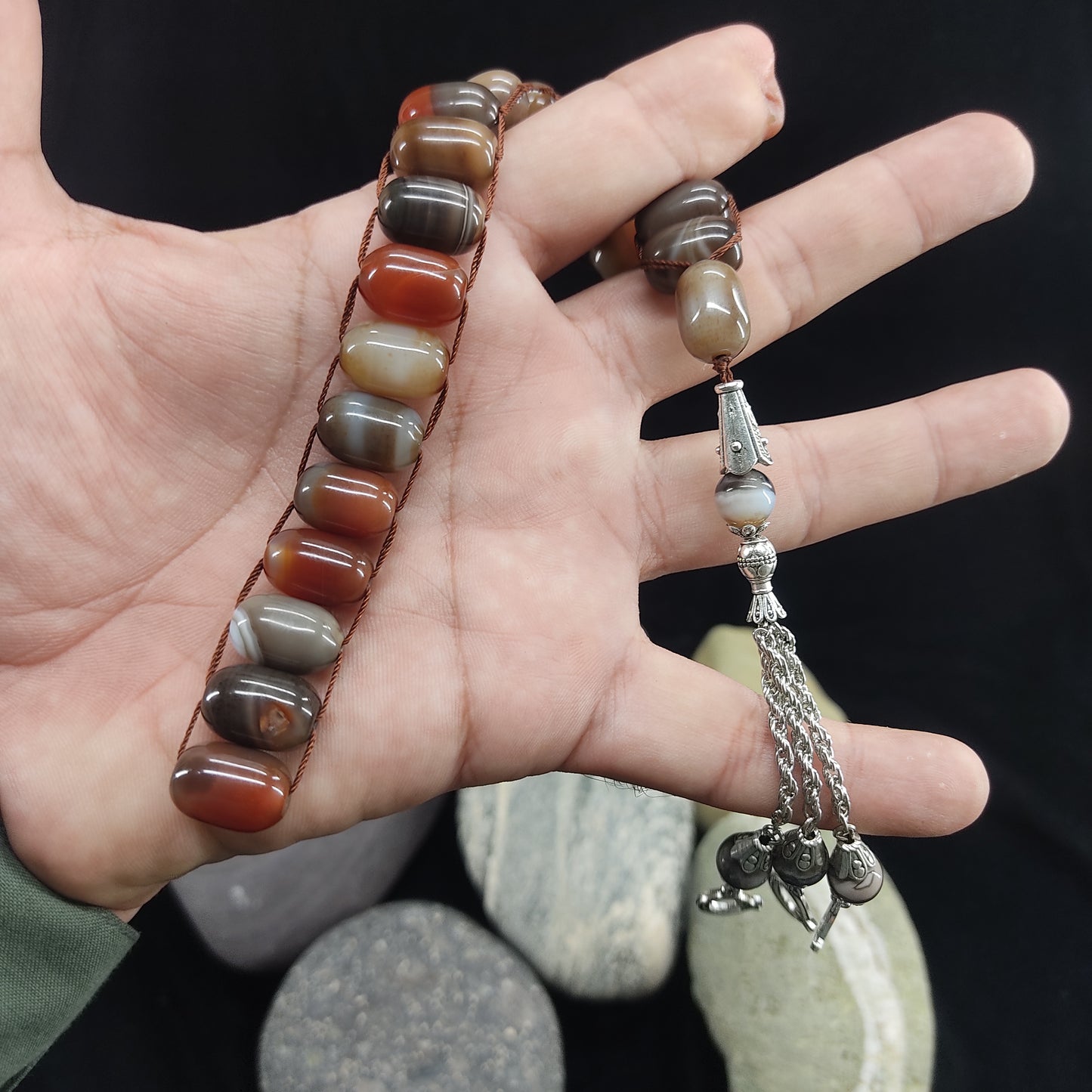 Sulaimani Aqeeq Stone Tasbeeh Turkish Style 12mm/21 Beads