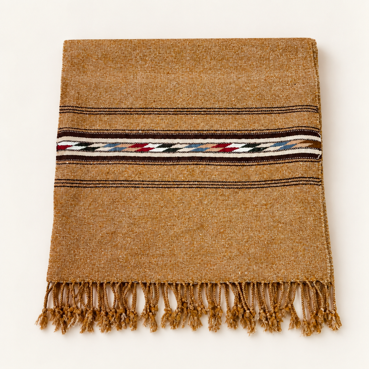Handmade Soft , Wool  Mufflers- Camel