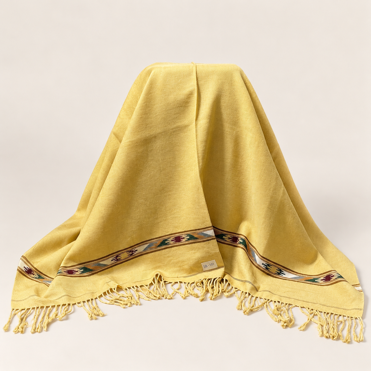 Stonage Sadabahar Swati Kaadi Shawl , Pure and Original Woolen,  Golden Beige. SB-101