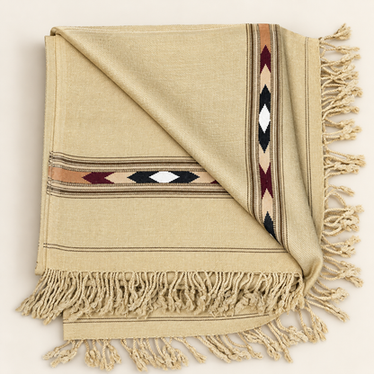 Stonage Sadabahar Swati Kaadi Shawl , Pure and Original Woolen,  Light Camel SB-102