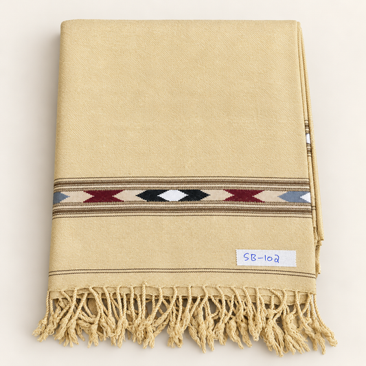 Stonage Sadabahar Swati Kaadi Shawl , Pure and Original Woolen,  Light Camel SB-102