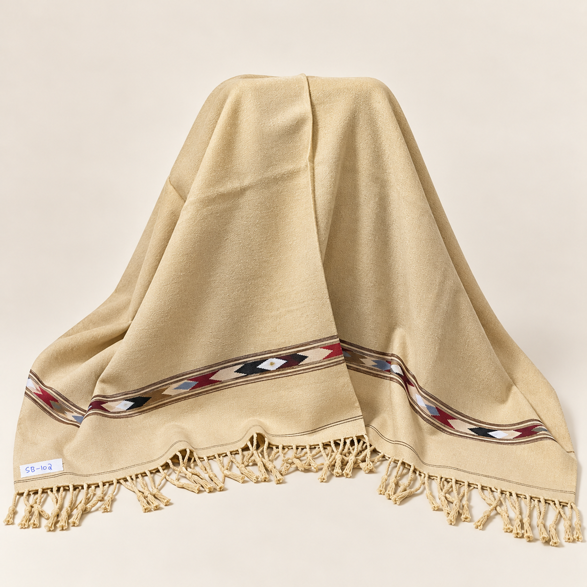 Stonage Sadabahar Swati Kaadi Shawl , Pure and Original Woolen,  Light Camel SB-102