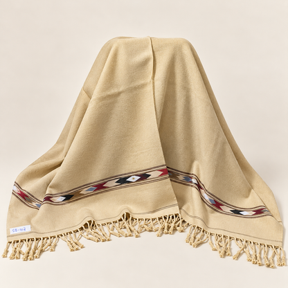 Stonage Sadabahar Swati Kaadi Shawl , Pure and Original Woolen,  Light Camel SB-102