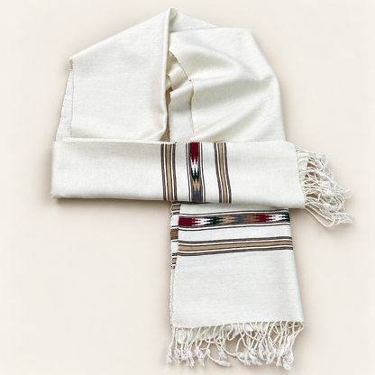 Angoora Wool Handmade  Soft  Mufflers- Off-white