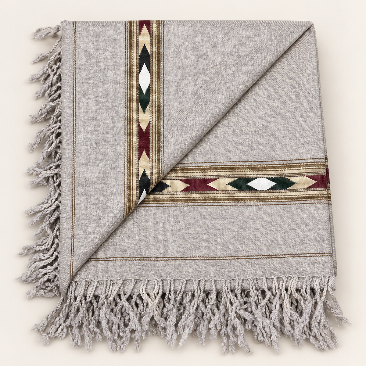 Stonage Sadabahar Swati Kaadi Shawl , Pure and Original Woolen,  Soft Stone Grey  SB-104